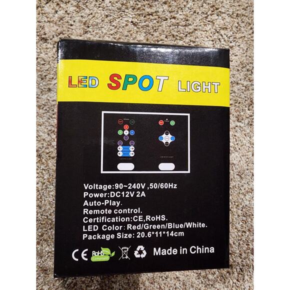 Pinspot Spot Light with Remote Mini 15W RGBW LED Spotlight Spotlight Lights... - Picture 7 of 7